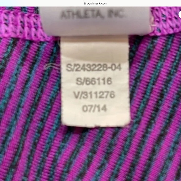 Athleta Racerback Tank Top Purple Striped (Size Small) - Picture 6 of 6